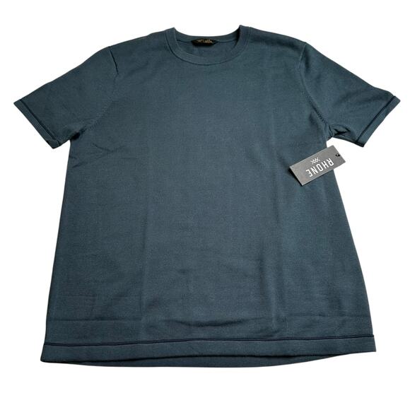 RHONE Navy Blue Compass Knit Tee Deep Sea Blue Men's Size Large NWT Career Basic - Picture 1 of 10